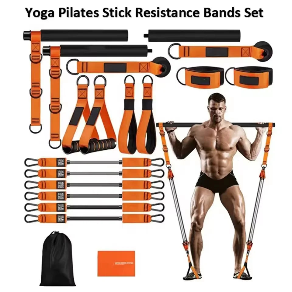 Pilates Bar with Resistance Bands – Full-Body Portable Workout Kit