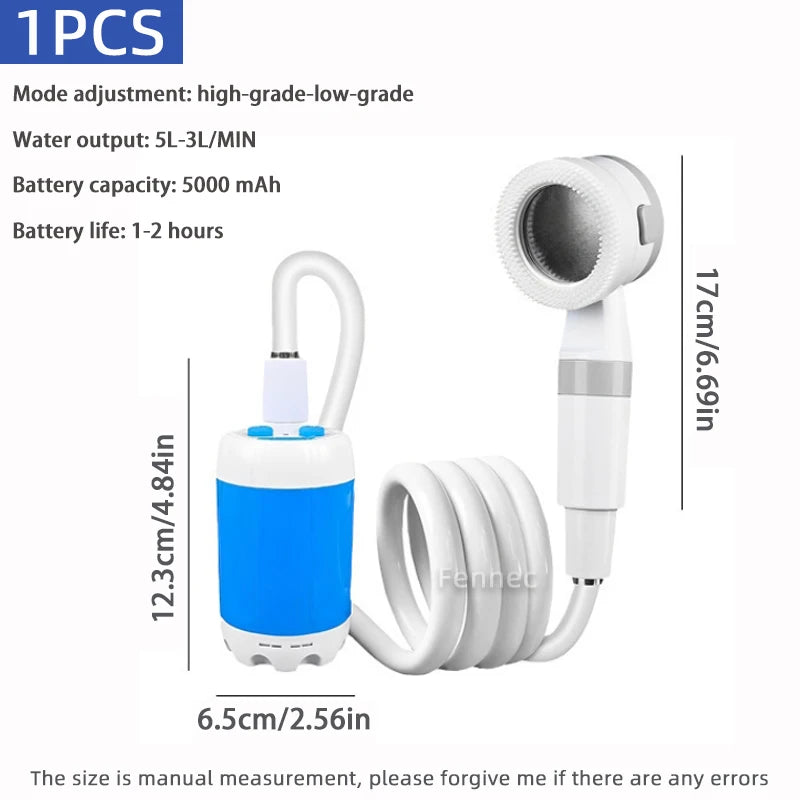 Portable Camping Shower Outdoor Camp Shower Pump,Adjustable Flow Camping Shower for Hiking Backpacking Beach Traveling Gardening