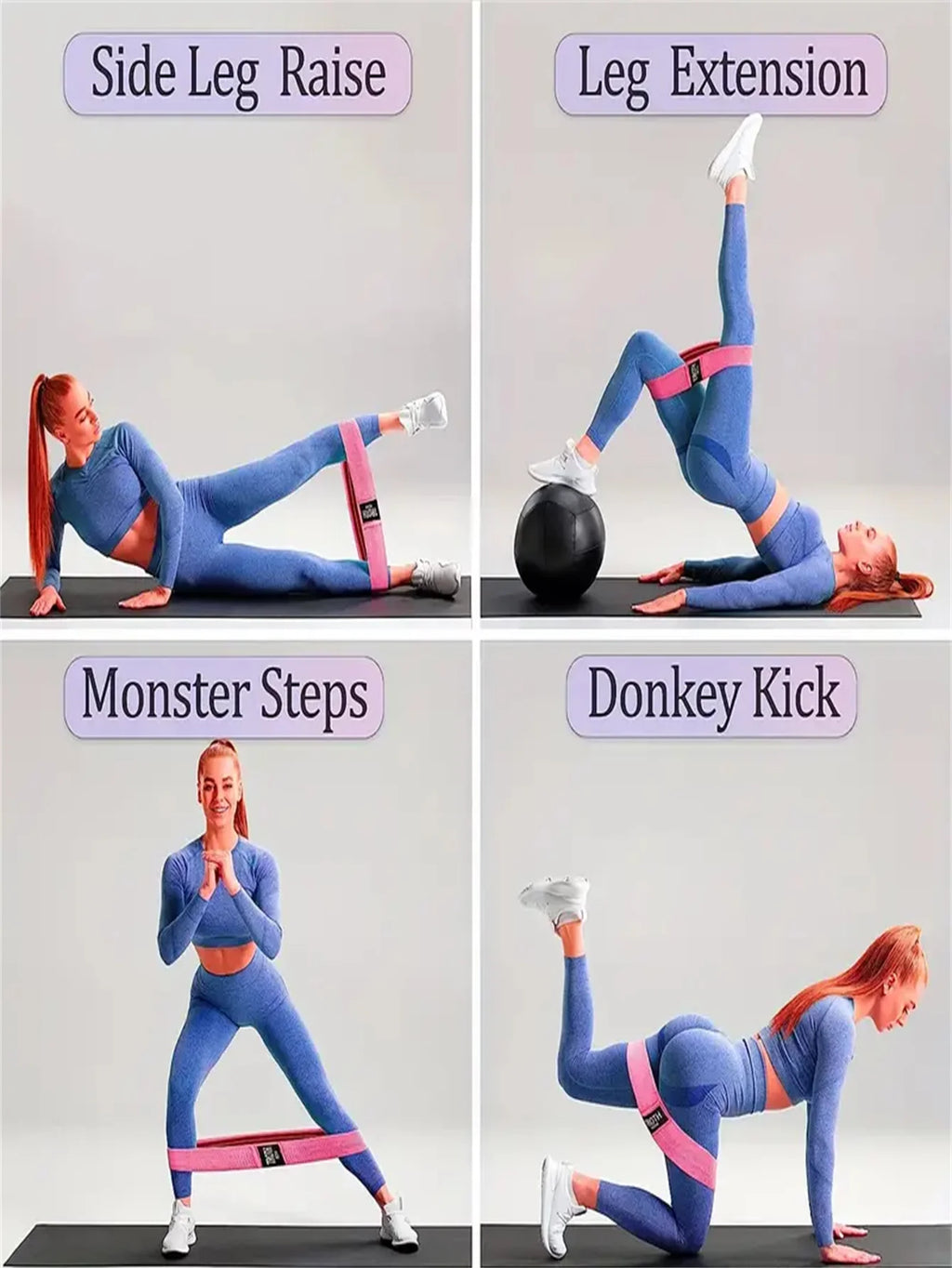 3 Pcs Fabric Resistance Hip Booty Bands Glute Thigh Elastic Workout Squat Circle Stretch Fitness Strips Loops Yoga Gym Equipment