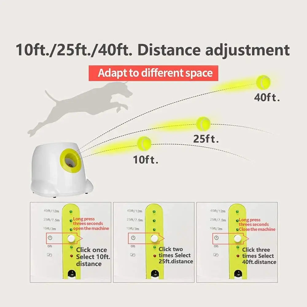 Interactive Adjustable Distance Large Automatic Dog Ball Launcher Max Auto Tennis Ball Thrower Fetch Ball Throwing Machine