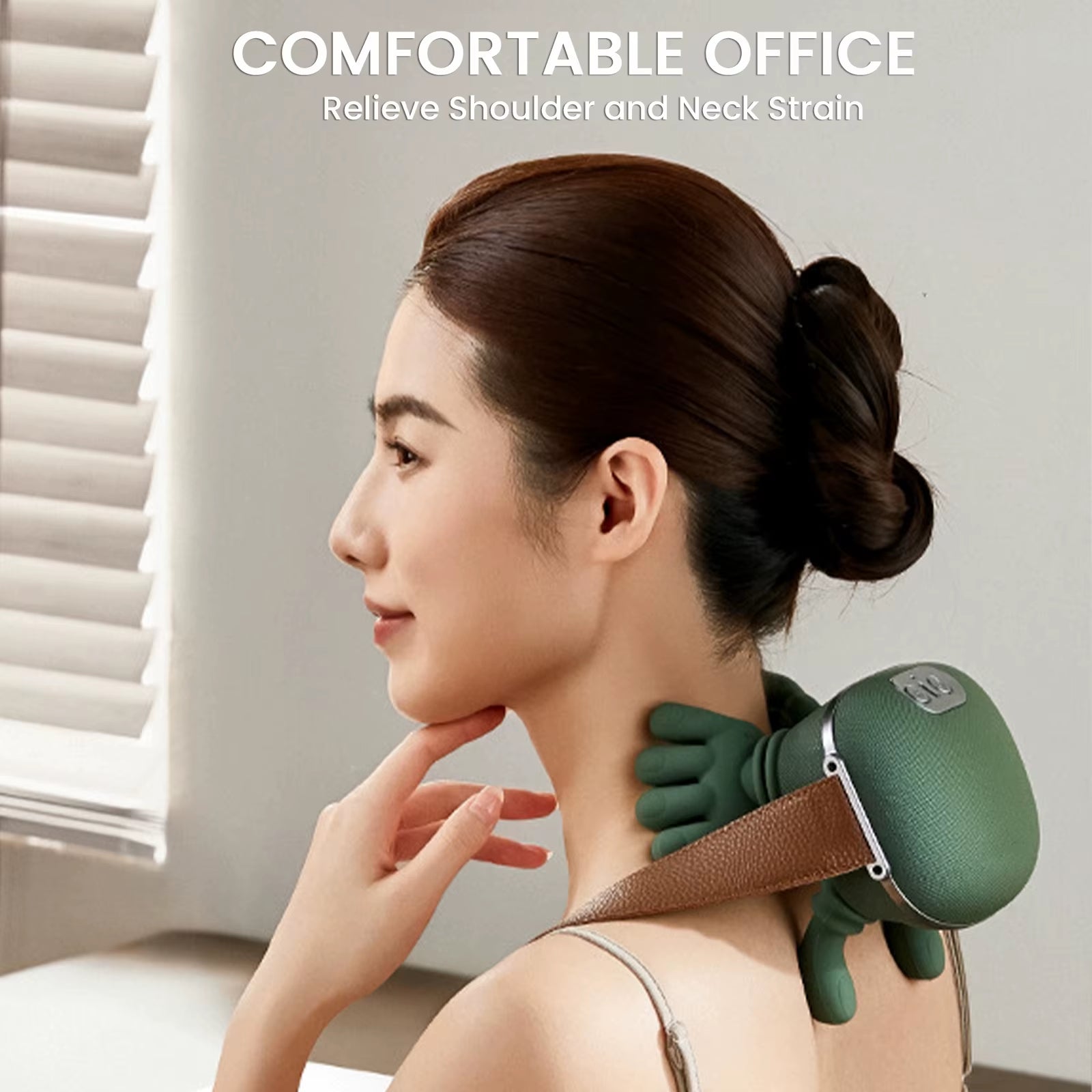 N7 Master Hand Shoulder & Neck Massager Cervical Spine Massager ﻿3-Level Trapezius Neck Massager Hot Compress Electric Cervical