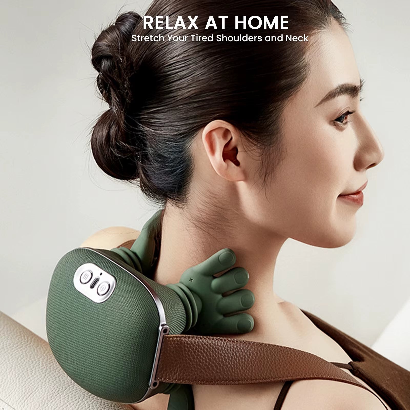 N7 Master Hand Shoulder & Neck Massager Cervical Spine Massager ﻿3-Level Trapezius Neck Massager Hot Compress Electric Cervical