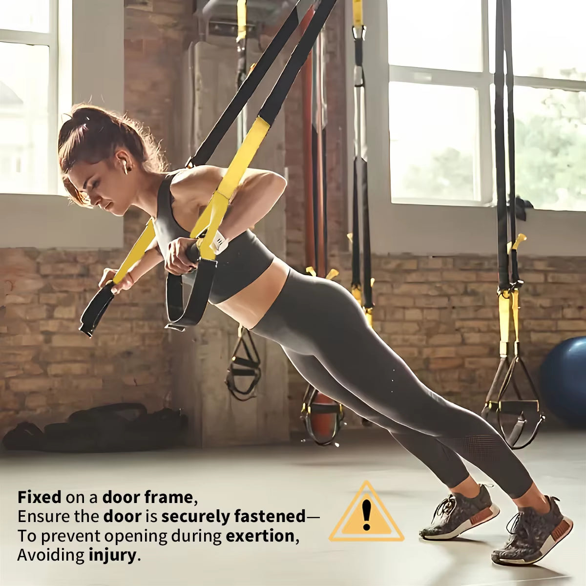 Suspended Training Belt with Bungee Storage Bag for Pull-Ups, Pilates, Strength Training and Resistance Home Exercise Supplies